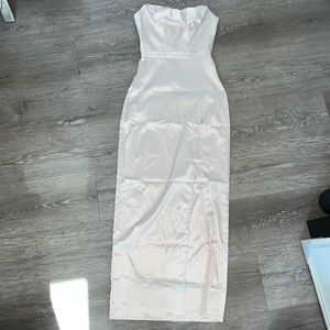 Purple Champagne long satin dress